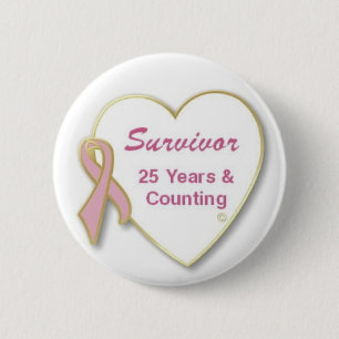 Survivor 25 years and Counting 2 Inch Round Button