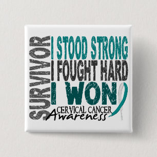 Survivor 4 Cervical Cancer 2 Inch Square Button