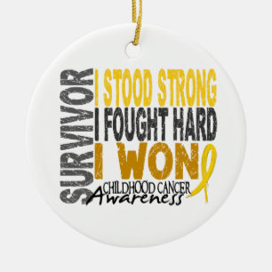 Survivor 4 Childhood Cancer Ceramic Ornament