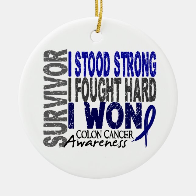 Survivor 4 Colon Cancer Ceramic Ornament (Front)