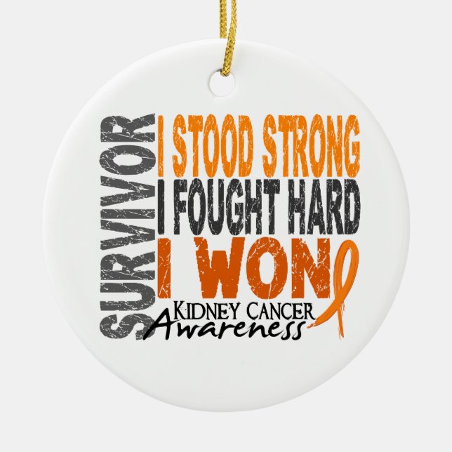 Survivor 4 Kidney Cancer Ceramic Ornament (Front)
