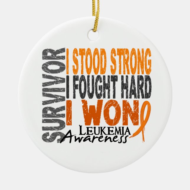Survivor 4 Leukaemia Ceramic Ornament (Front)