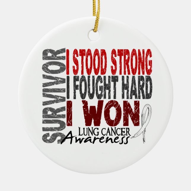 Survivor 4 Lung Cancer Ceramic Ornament (Front)