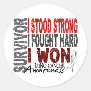 Survivor 4 Lung Cancer Classic Round Sticker