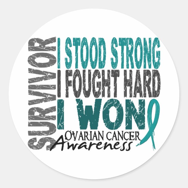 Survivor 4 Ovarian Cancer Classic Round Sticker (Front)