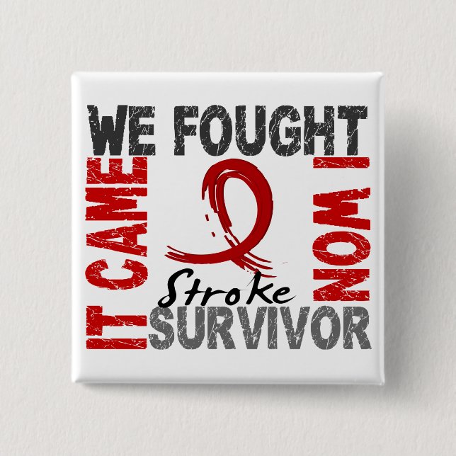 Survivor 5 Stroke 2 Inch Square Button (Front)
