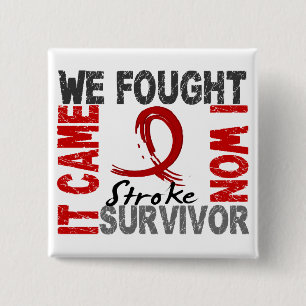 Survivor 5 Stroke 2 Inch Square Button