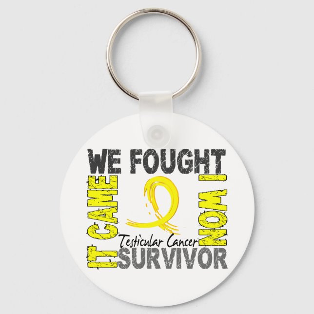 Survivor 5 Testicular Cancer Keychain (Front)