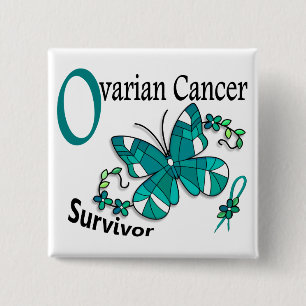Survivor 6 Ovarian Cancer 2 Inch Square Button