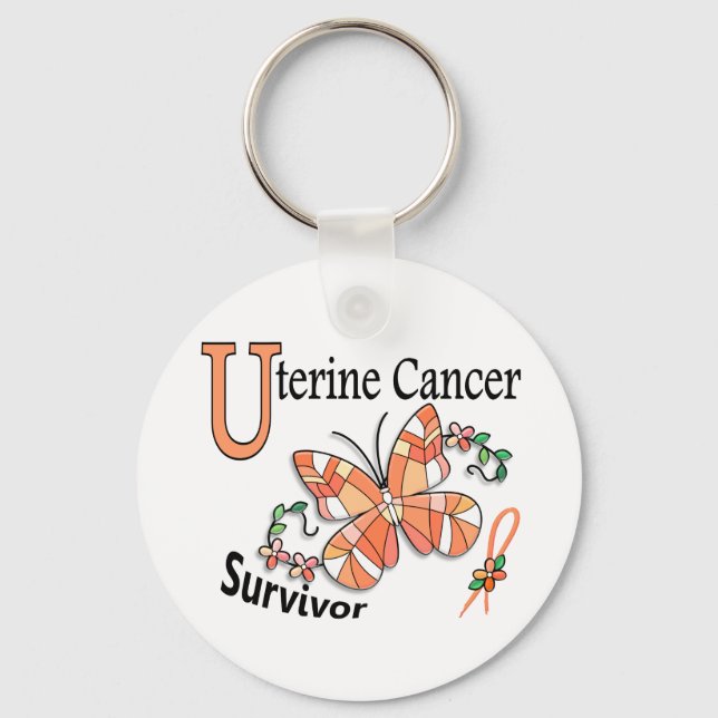 Survivor 6 Uterine Cancer Keychain (Front)