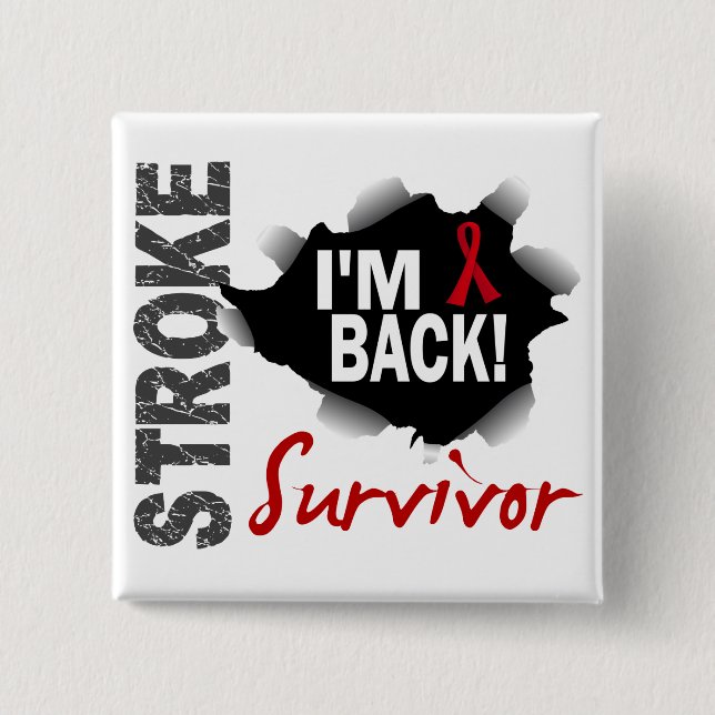 Survivor 7 Stroke 2 Inch Square Button (Front)