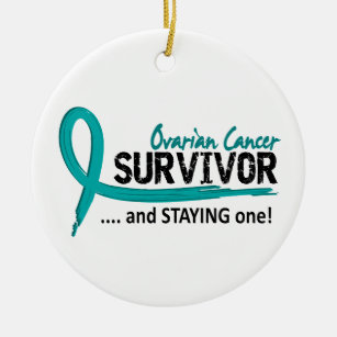 Survivor 8 Ovarian Cancer Ceramic Ornament