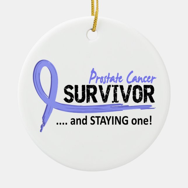 Survivor 8 Prostate Cancer Ceramic Ornament (Front)