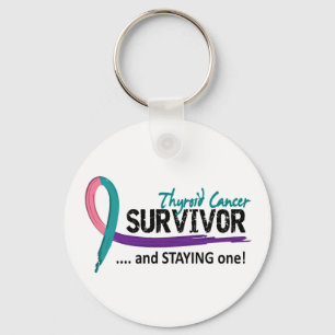 Survivor 8 Thyroid Cancer Keychain
