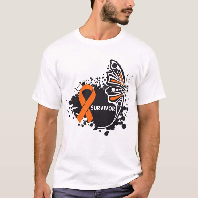 Survivor Abstract Butterfly Leukaemia T-Shirt (Front)