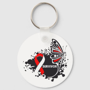 Survivor Abstract Butterfly Oral Cancer Keychain