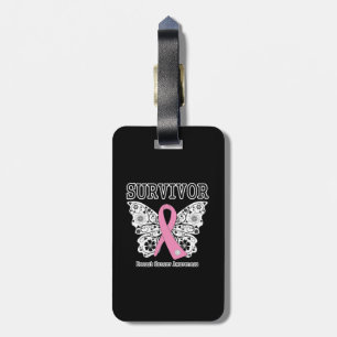 SURVIVOR - Breast Cancer Butterfly Luggage Tag
