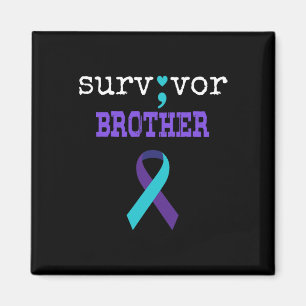 Survivor Brother Semicolon Gift Suicide Prevention Magnet