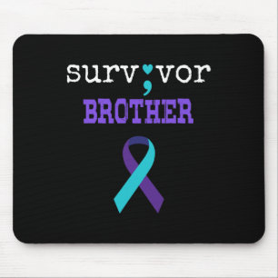 Survivor Brother Semicolon Gift Suicide Prevention Mouse Pad