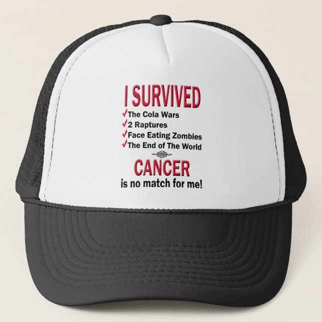 Survivor - Cancer No Match Trucker Hat (Front)