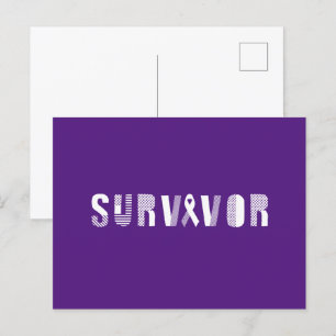 Survivor Cancer Ribbon Inspirational Motivational Postcard