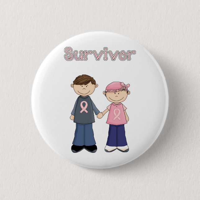 Survivor Cartoon 2 Inch Round Button (Front)