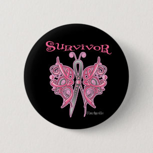 Survivor Celtic Butterfly - Breast Cancer 2 Inch Round Button