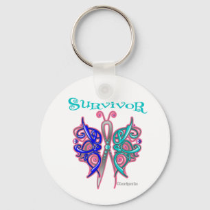 Survivor Celtic Butterfly - Thyroid Cancer Keychain