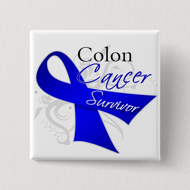 Survivor - Colon Cancer 2 Inch Square Button (Front)