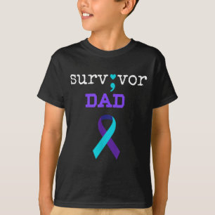 Survivor Dad - Semicolon Gift Suicide Prevention A T-Shirt