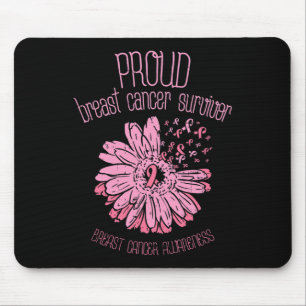 Survivor Daisy Pink Breast Cancer Awareness Gift Mouse Pad