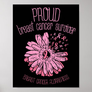 Survivor Daisy Pink Breast Cancer Awareness Gift Poster