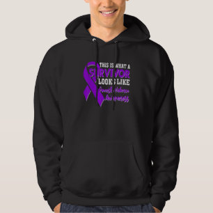Survivor Domestic Violence Awareness Purple Ribbon Hoodie