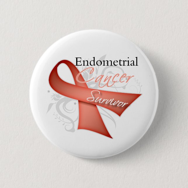Survivor - Endometrial Cancer 2 Inch Round Button (Front)
