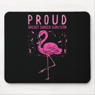 Survivor Flamingo Pink Breast Cancer Awareness Gif Mouse Pad