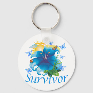 Survivor flower blue keychain