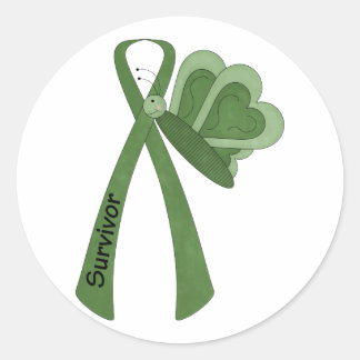 Survivor- Green Awareness Classic Round Sticker