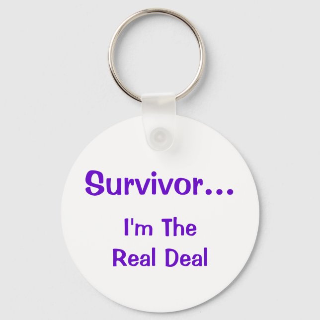 Survivor...I'm The Real Deal Inspirational Keychain (Front)