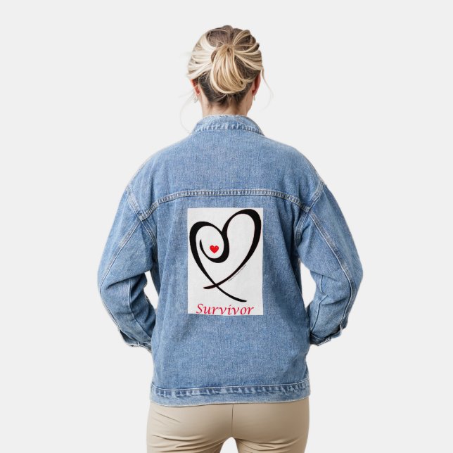 SURVIVOR jacket.  Greatest BC/Cancer logo ever! Denim Jacket (Model)