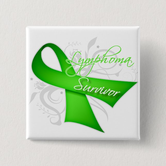 Survivor - Lymphoma 2 Inch Square Button (Front)