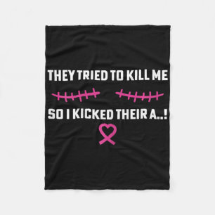 Survivor Mastectomy Funny Breast Cancer Fleece Blanket