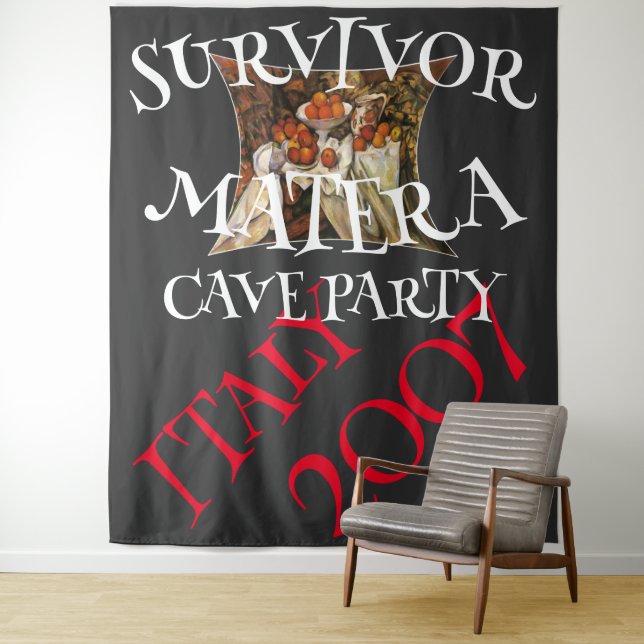 SURVIVOR MATERA CAVE PARTY WINE MIXER 2007 TAPESTRY (In Situ)
