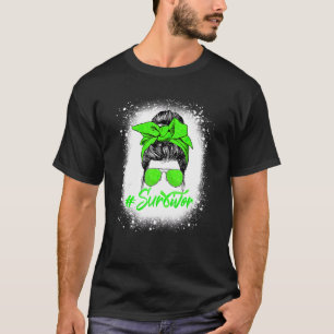 Survivor Messy Bun Lime Green Ribbon Non Hodgkin A T-Shirt