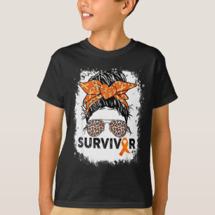 Survivor Messy Bun Warrior Multiple Sclerosis Awar T-Shirt