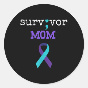 Survivor Mom - Semicolon Gift Suicide Prevention A Classic Round Sticker