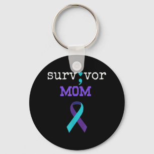 Survivor Mom - Semicolon Gift Suicide Prevention A Keychain