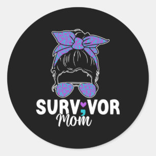 Survivor Mom - Semicolon Suicide Prevention Awaren Classic Round Sticker