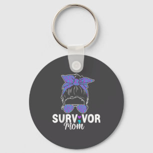 Survivor Mom - Semicolon Suicide Prevention Awaren Keychain