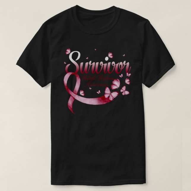 Survivor Multiple Myeloma Awareness Butterfly T-Shirt (Design Front)