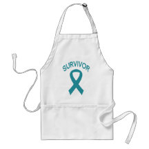 Survivor Ovarian Cancer Teal ribbon apron